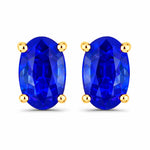 Solitaire Oval Prong-Set Stud Earrings