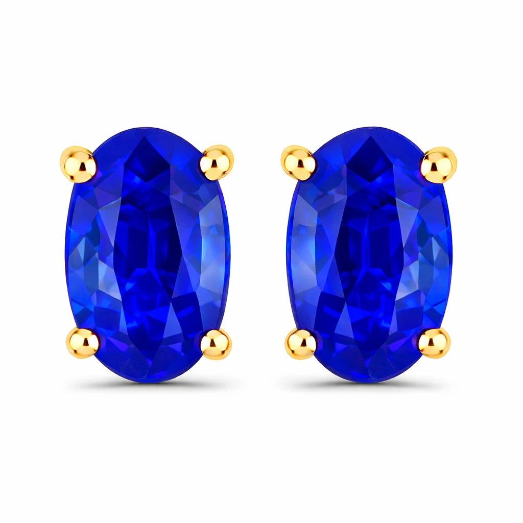 Solitaire Oval Prong-Set Stud Earrings