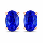 Solitaire Oval Prong-Set Stud Earrings