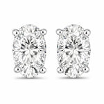 Solitaire Oval Prong-Set Stud Earrings