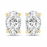 Solitaire Oval Prong-Set Stud Earrings