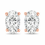 Solitaire Oval Prong-Set Stud Earrings