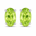 Solitaire Oval Prong-Set Stud Earrings