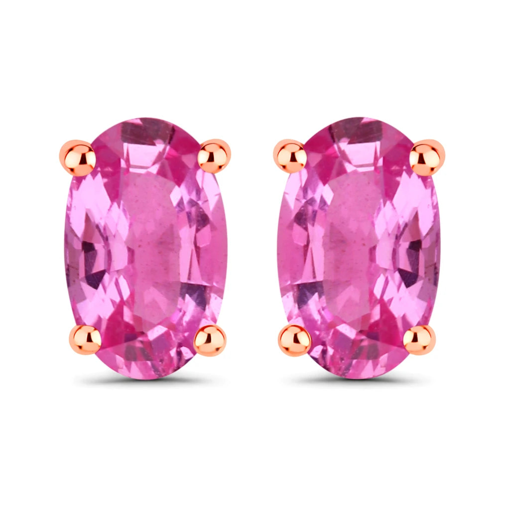 Solitaire Oval Prong-Set Stud Earrings