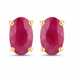 Solitaire Oval Prong-Set Stud Earrings