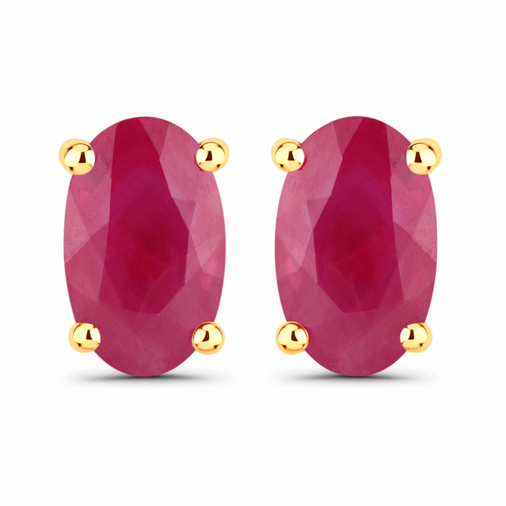 Solitaire Oval Prong-Set Stud Earrings