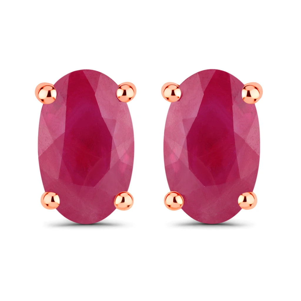 Solitaire Oval Prong-Set Stud Earrings