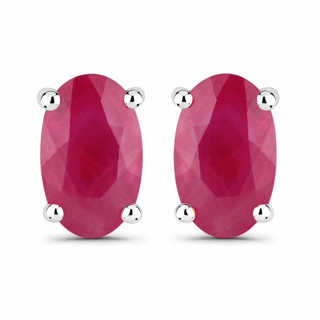 Solitaire Oval Prong-Set Stud Earrings