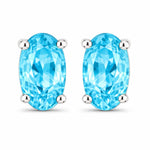 Solitaire Oval Prong-Set Stud Earrings