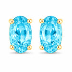 Solitaire Oval Prong-Set Stud Earrings