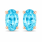 Solitaire Oval Prong-Set Stud Earrings