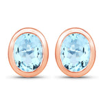 Oval Bezel Set Stud Earrings
