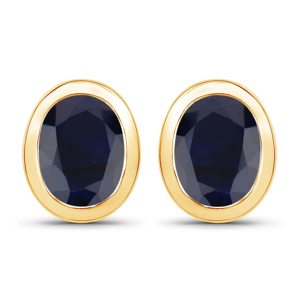 Oval Bezel Set Stud Earrings