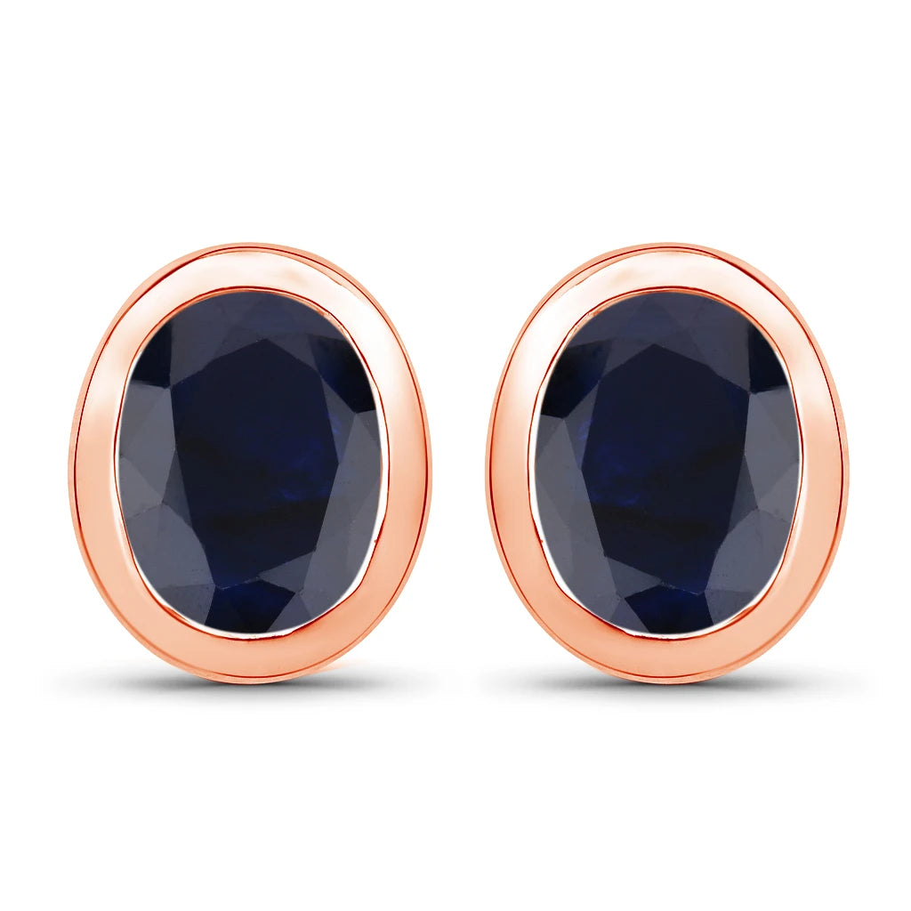 Oval Bezel Set Stud Earrings