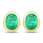 Oval Bezel Set Stud Earrings