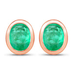 Oval Bezel Set Stud Earrings