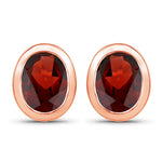 Oval Bezel Set Stud Earrings