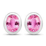 Oval Bezel Set Stud Earrings
