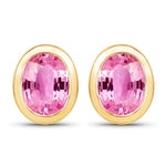Oval Bezel Set Stud Earrings