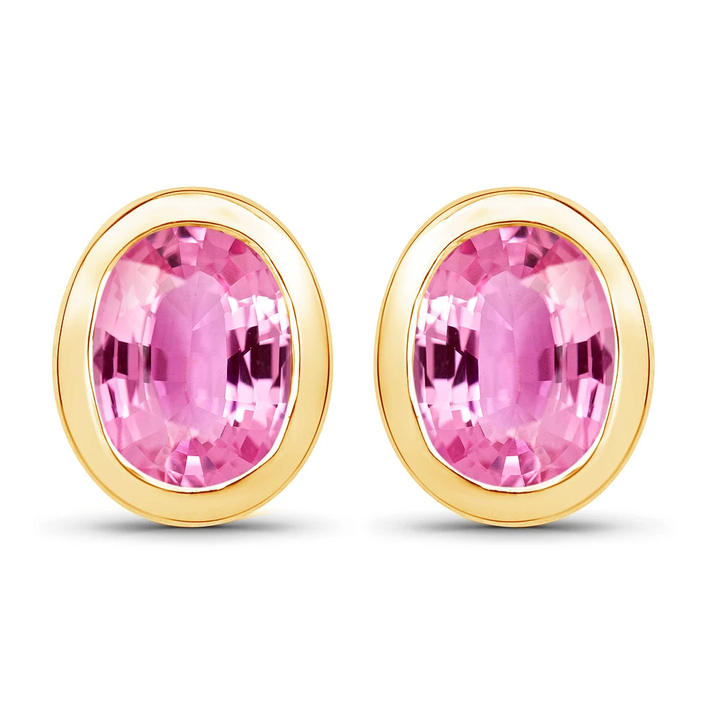 Oval Bezel Set Stud Earrings