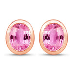 Oval Bezel Set Stud Earrings
