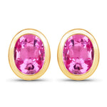 Oval Bezel Set Stud Earrings