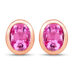 Oval Bezel Set Stud Earrings