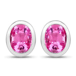 Oval Bezel Set Stud Earrings