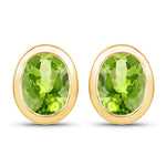 Oval Bezel Set Stud Earrings