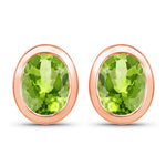 Oval Bezel Set Stud Earrings
