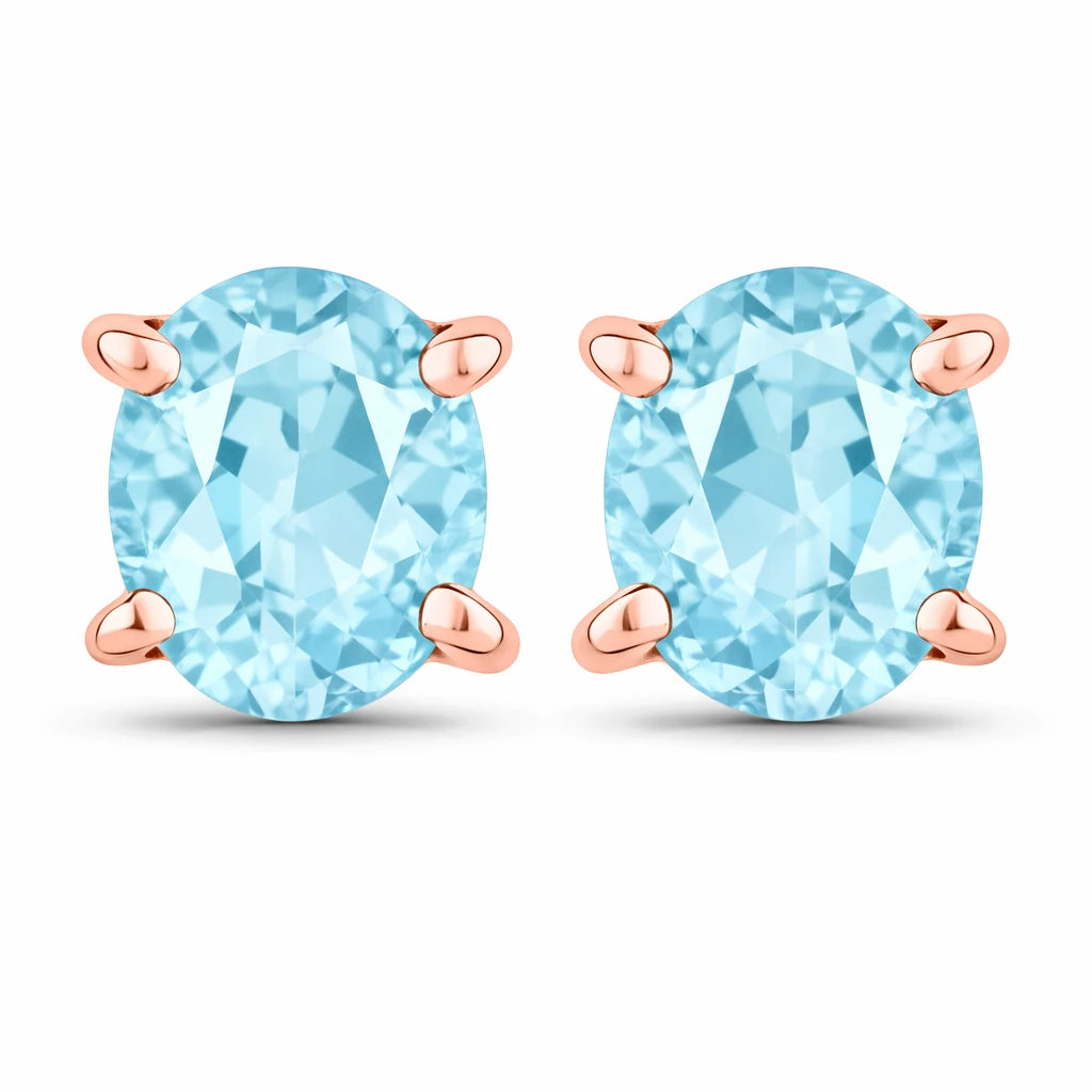 Oval-cut Solitaire Stud Earrings