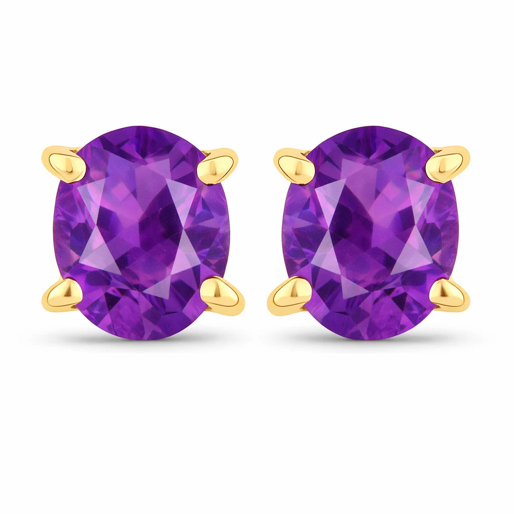 Oval-cut Solitaire Stud Earrings