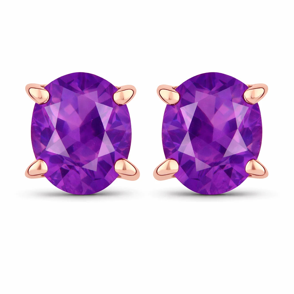 Oval-cut Solitaire Stud Earrings