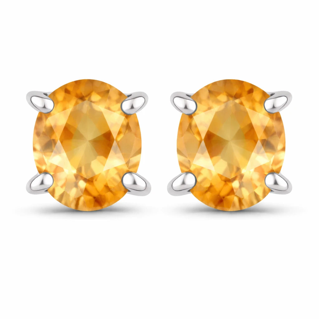 Oval-cut Solitaire Stud Earrings