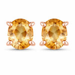 Oval-cut Solitaire Stud Earrings