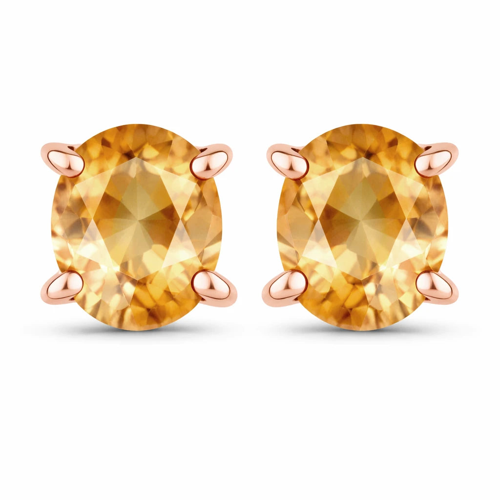 Oval-cut Solitaire Stud Earrings