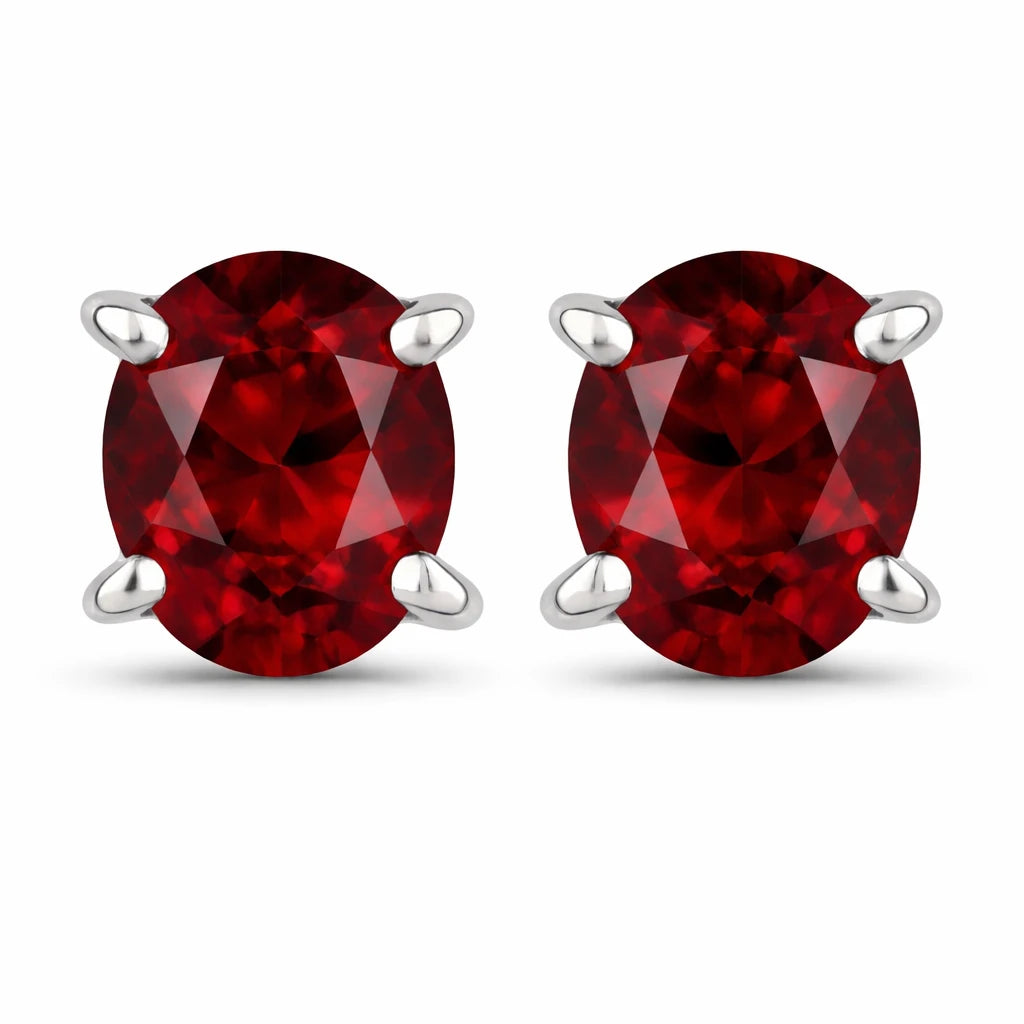 Oval-cut Solitaire Stud Earrings
