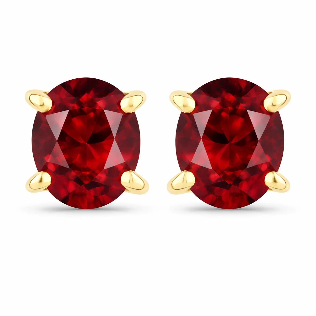 Oval-cut Solitaire Stud Earrings