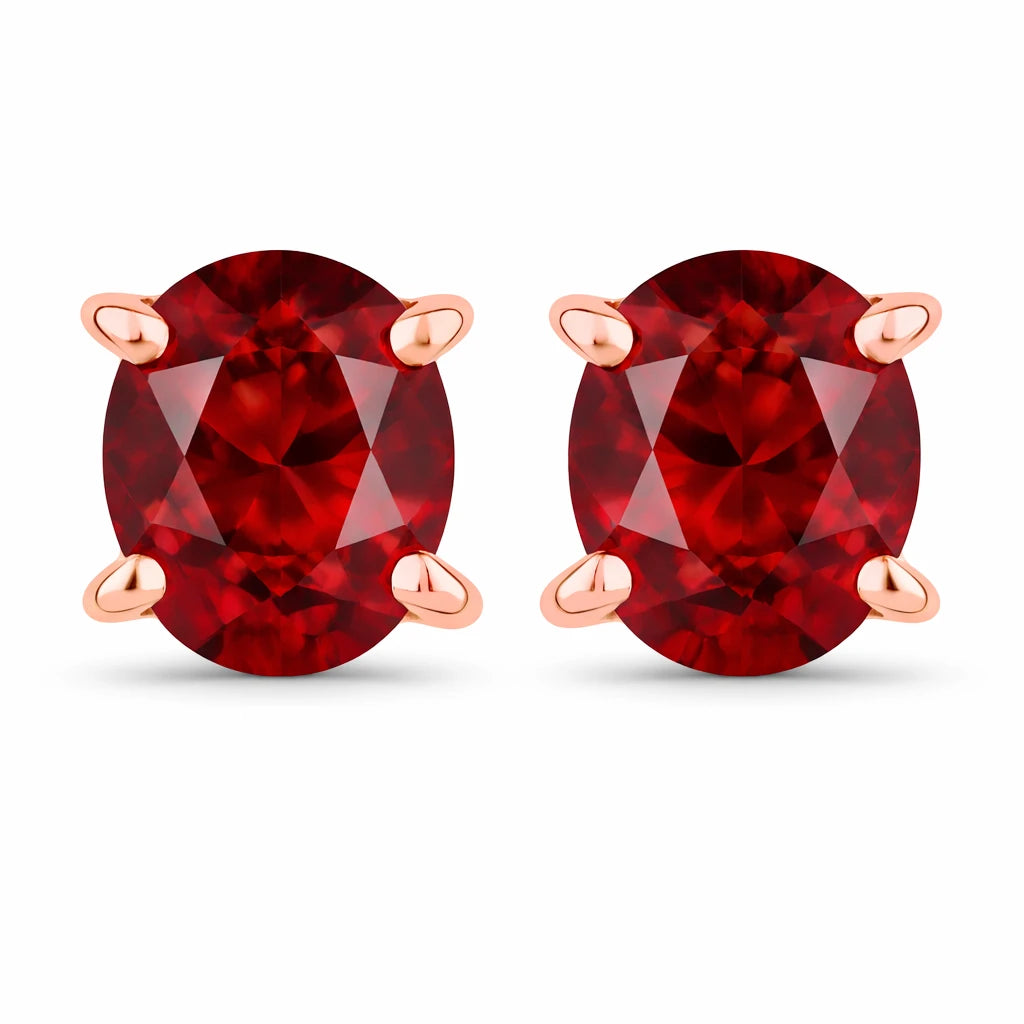 Oval-cut Solitaire Stud Earrings