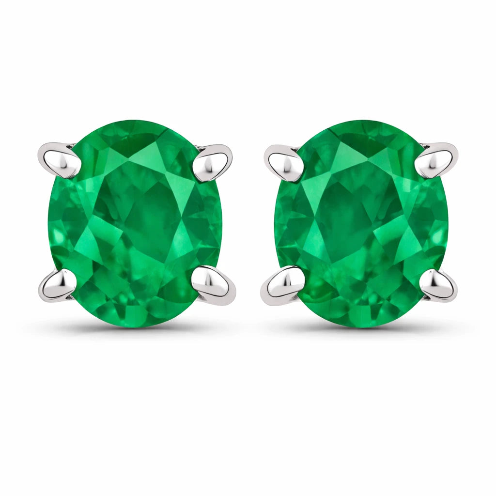 Oval-cut Solitaire Stud Earrings