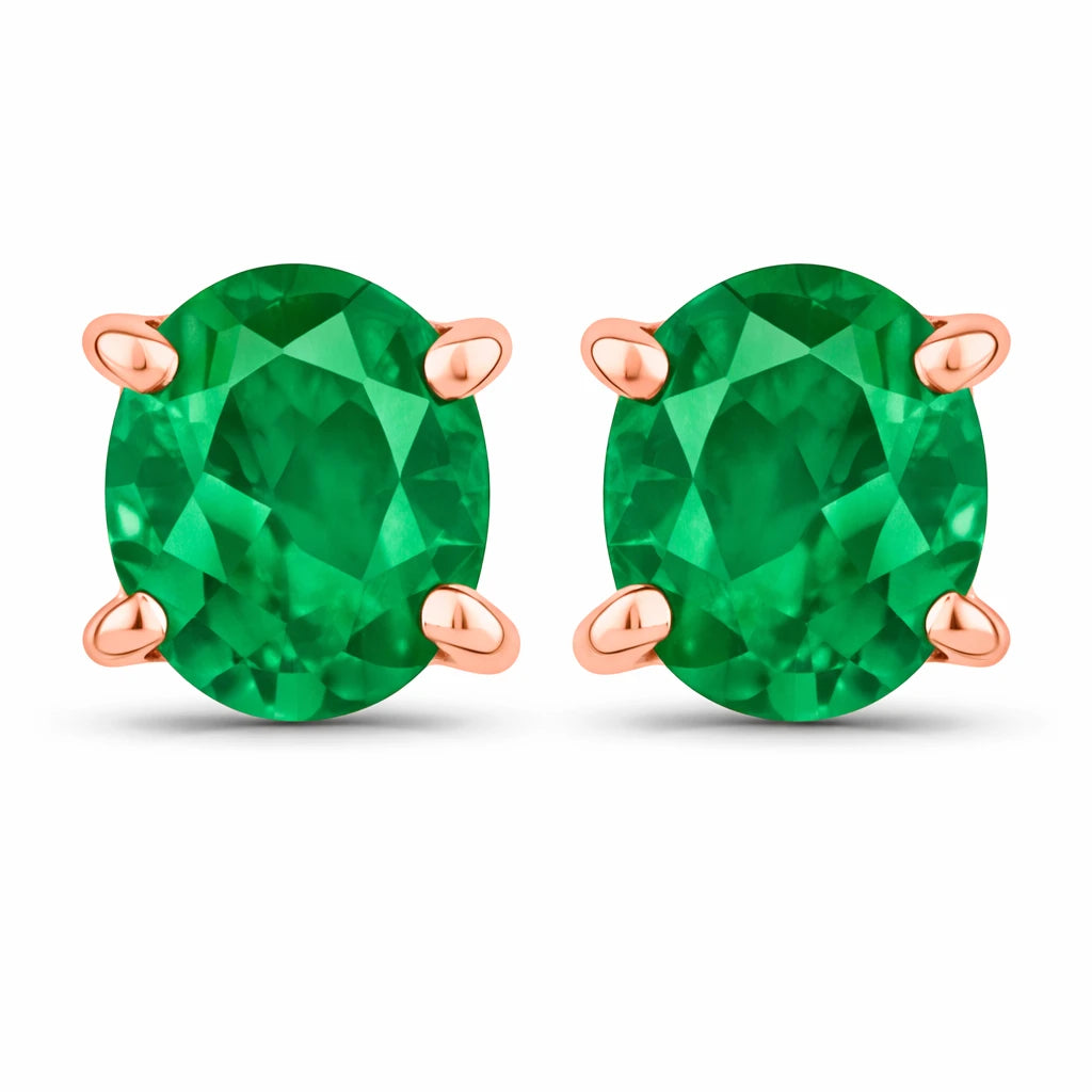 Oval-cut Solitaire Stud Earrings