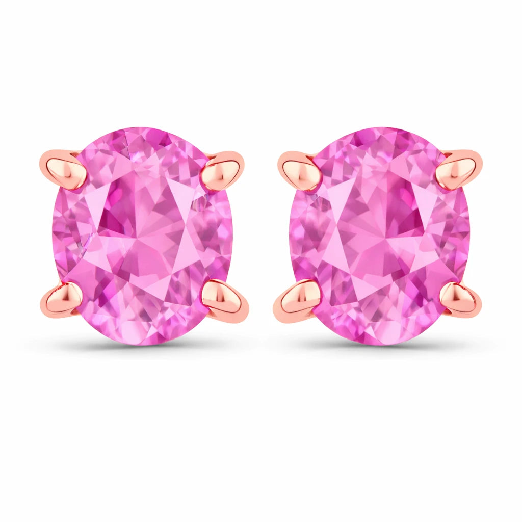 Oval-cut Solitaire Stud Earrings