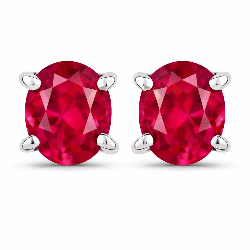Oval-cut Solitaire Stud Earrings