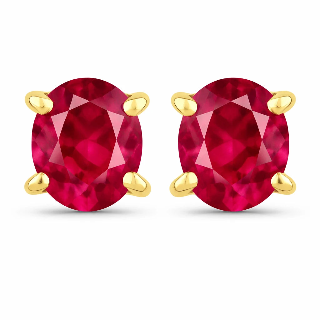 Oval-cut Solitaire Stud Earrings