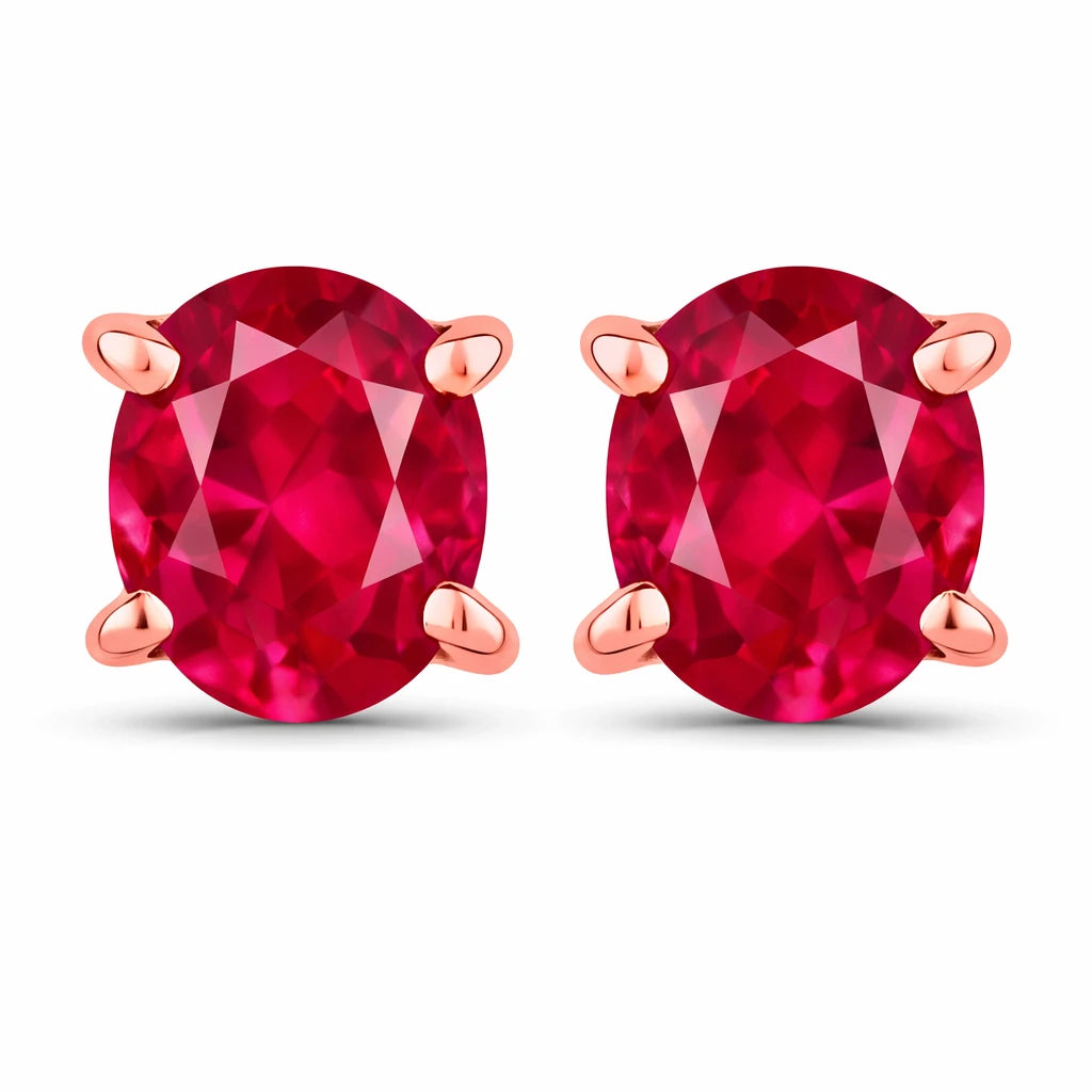 Oval-cut Solitaire Stud Earrings