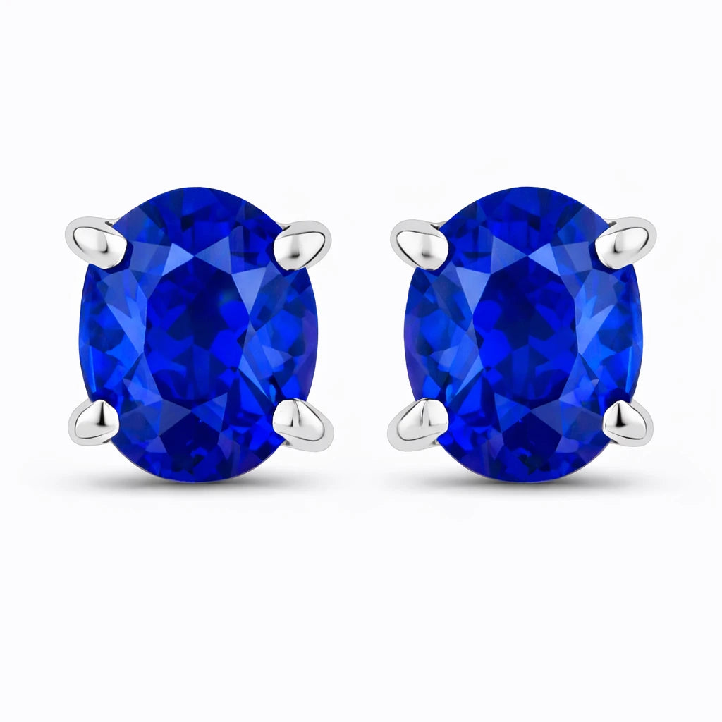 Oval-cut Solitaire Stud Earrings