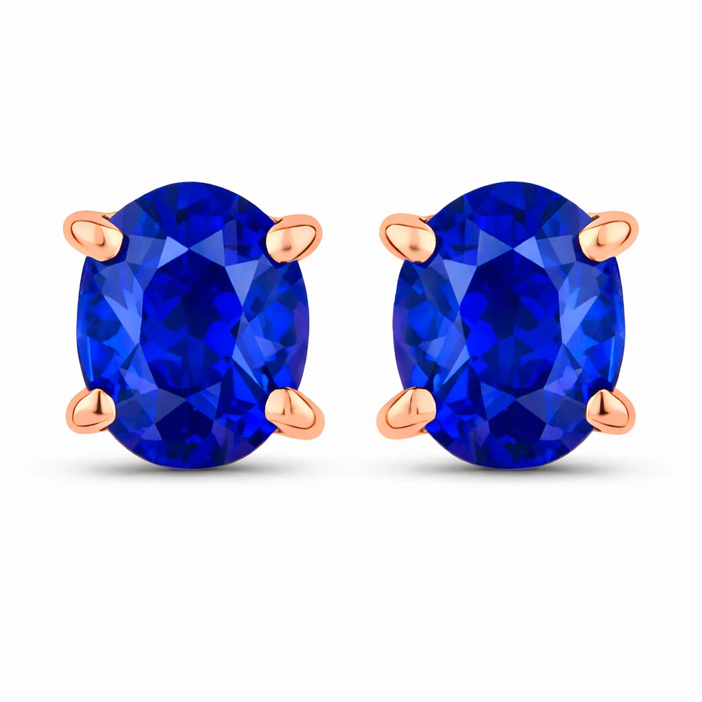 Oval-cut Solitaire Stud Earrings