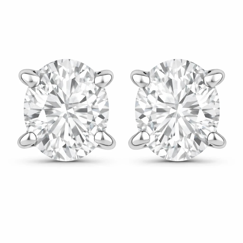 Oval-cut Solitaire Stud Earrings