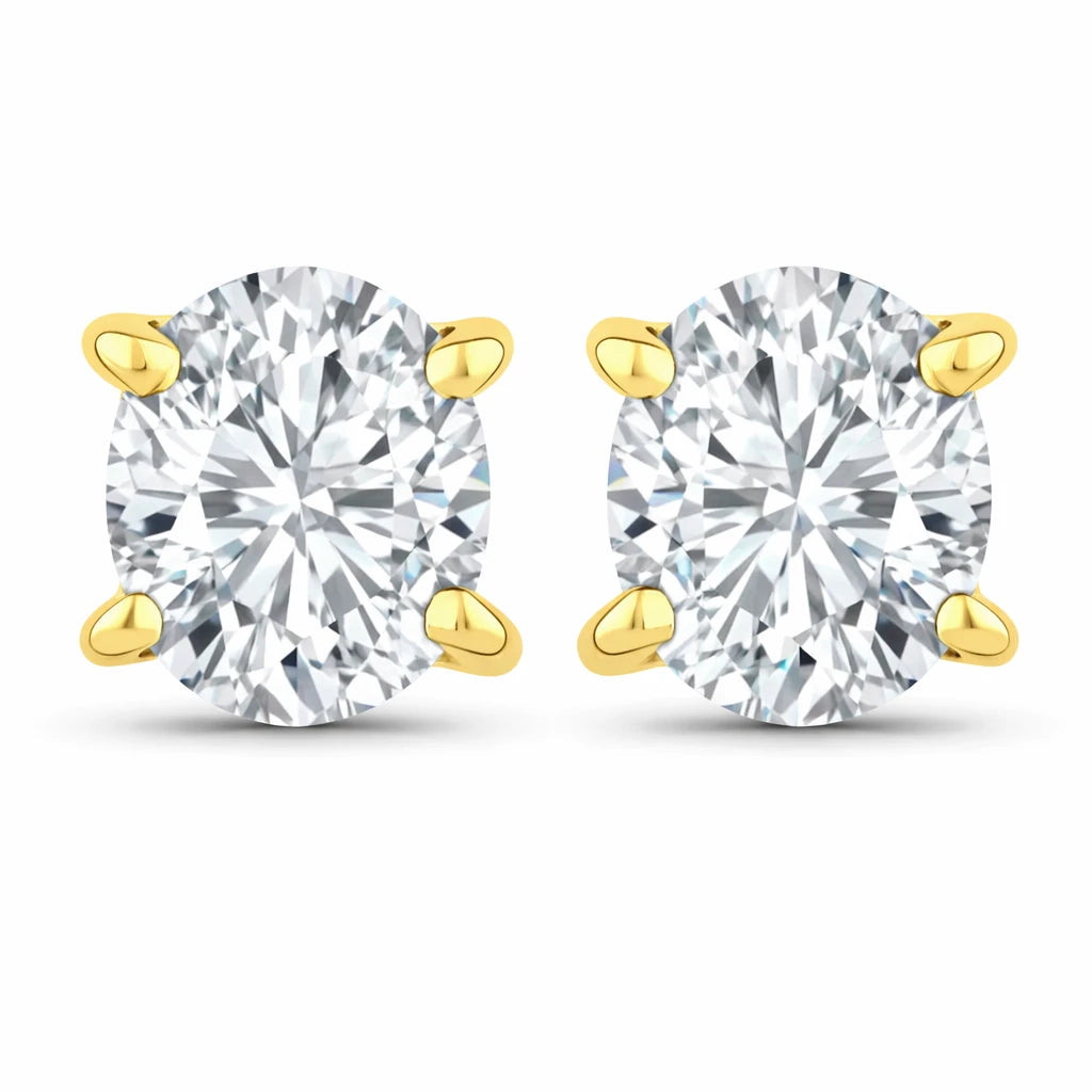 Oval-cut Solitaire Stud Earrings