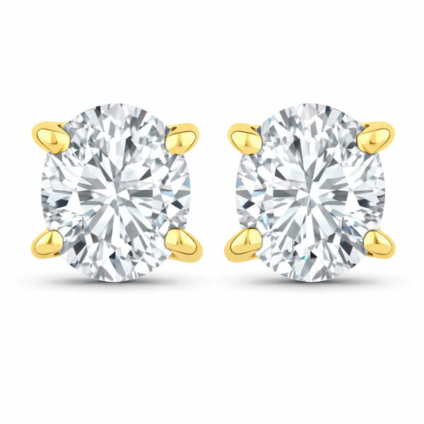 Oval-cut Solitaire Stud Earrings